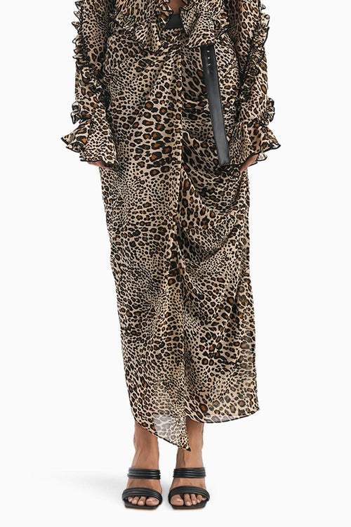 Parisy Leopard Spots Draped Skirt