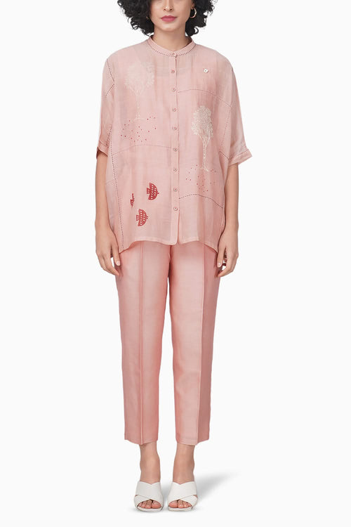 Hakoni Printed Old Rose Shirt and Pant