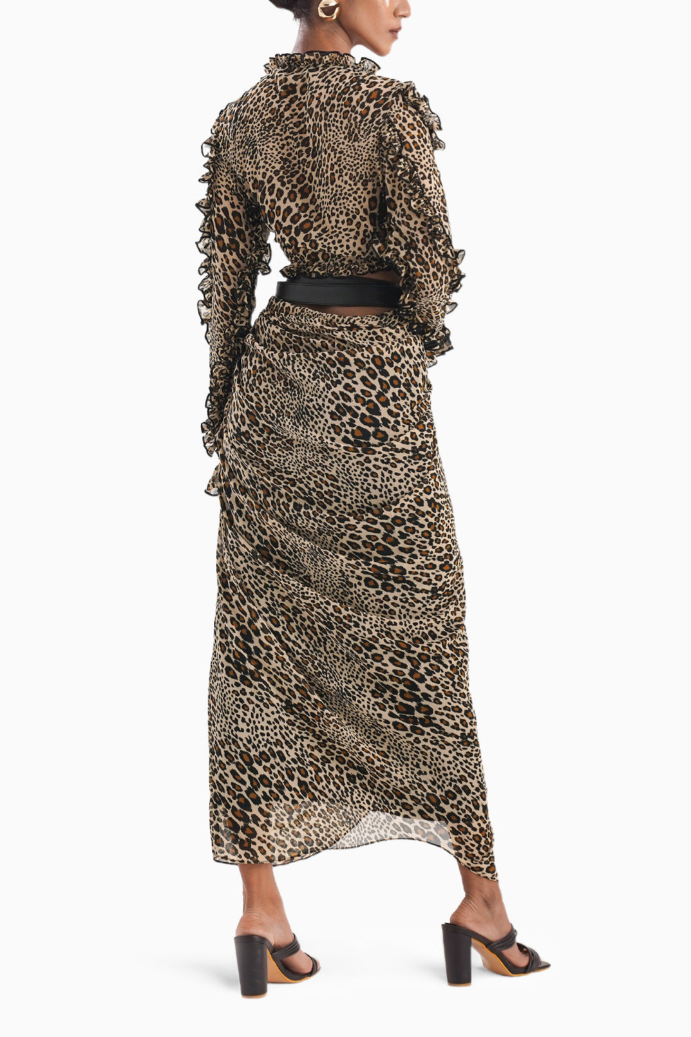 Parisy Leopard Spots Draped Skirt-Top Co-ord