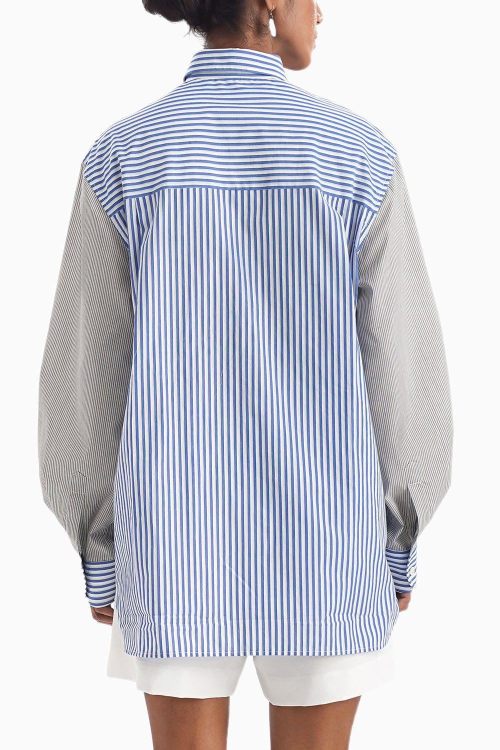 La Fente Multi Cutout Blue Stripe Shirt