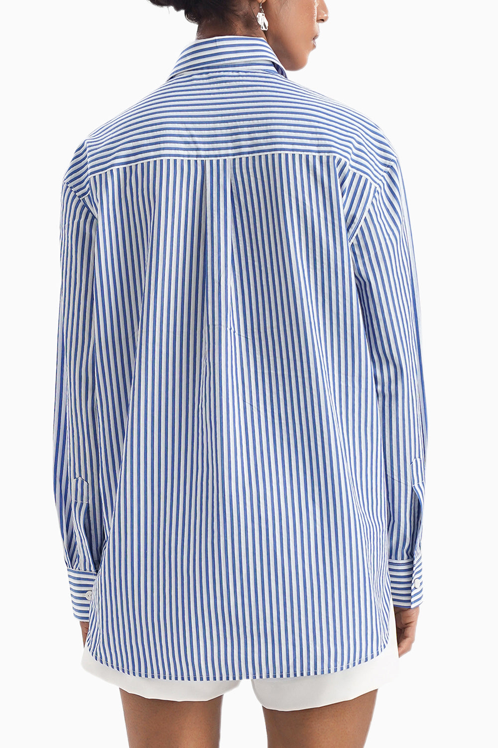 La Jacinthe Blue Stripe Embroidery Shirt