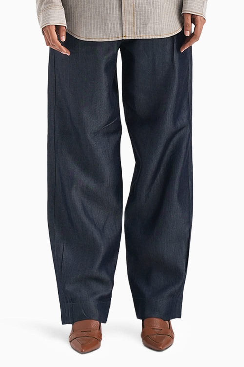 Le Plisse Blue Denim Pants