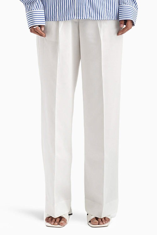 Le Plisse White Wide-leg Pants