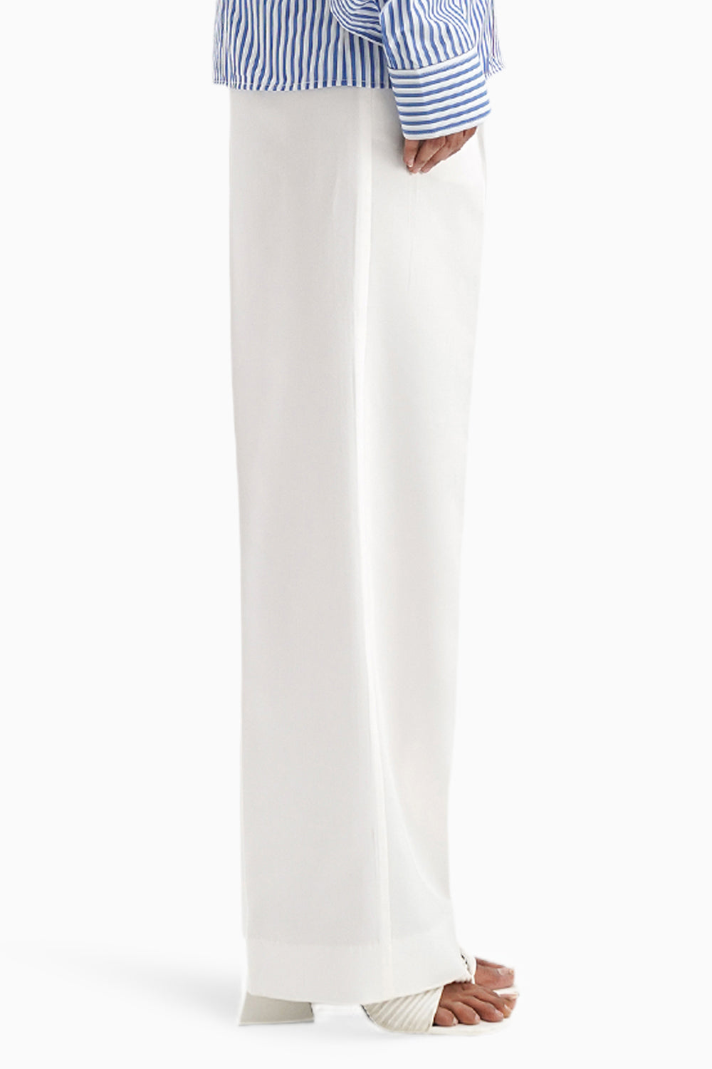 Le Plisse White Wide-leg Pants