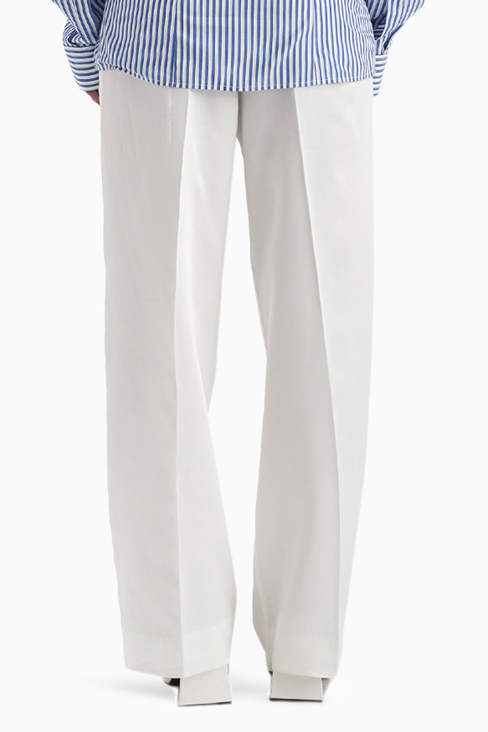 Le Plisse White Wide-leg Pants