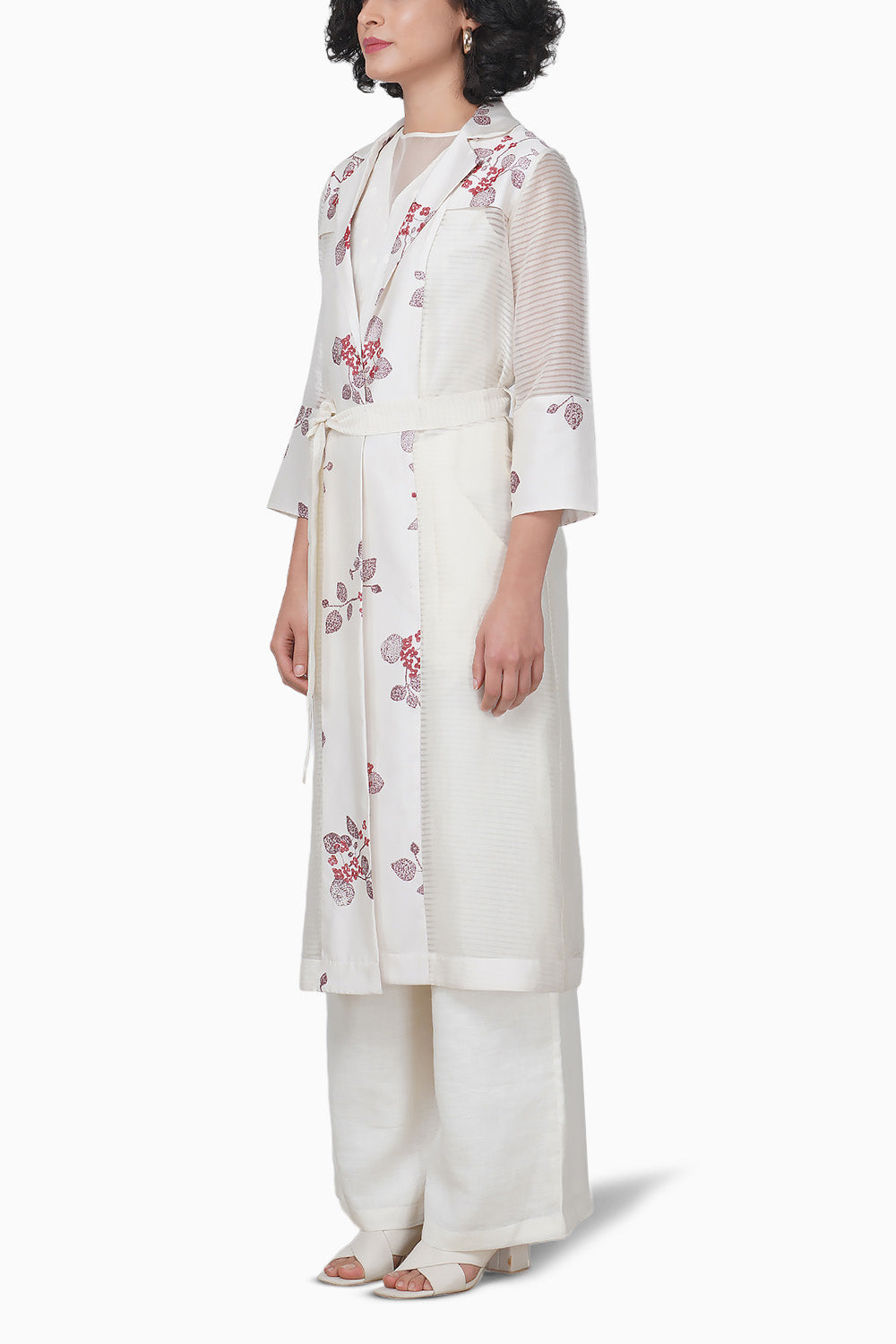 Sakura Printed Ivory Jacket and Pants