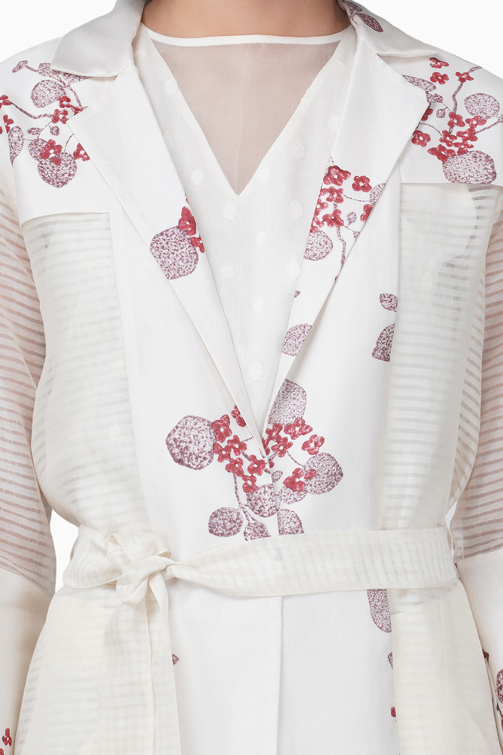 Sakura Printed Ivory Jacket and Pants