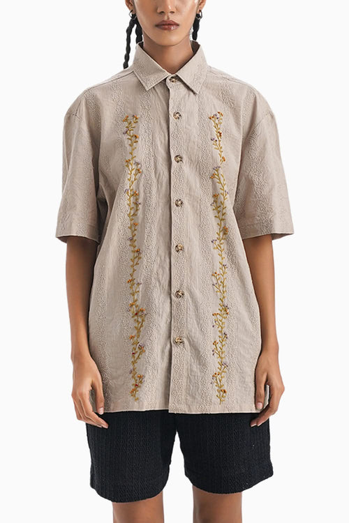 La Vigne Kantha Embroidery Shirt