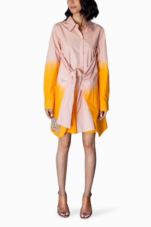 Shaded Orange and Salmon Pink Hazel Dress