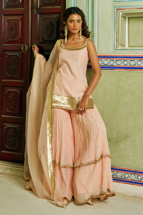 Vintage Blush Spaghetti Straight Sharara