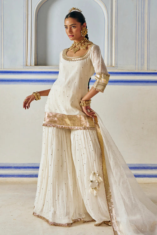 Ivory Straight Sharara