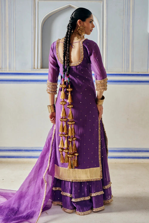 Imperial Purple Kurta with Sharara