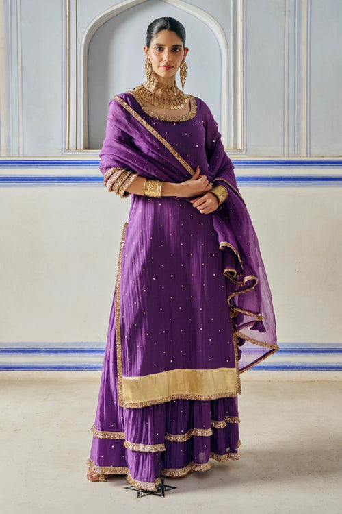 Imperial Purple Kurta with Sharara