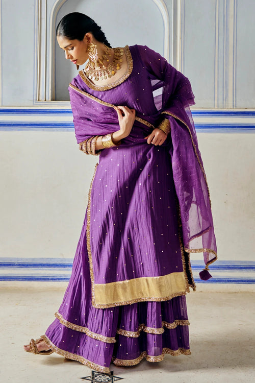 Imperial Purple Kurta with Sharara