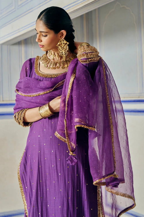 Imperial Purple Kurta with Sharara