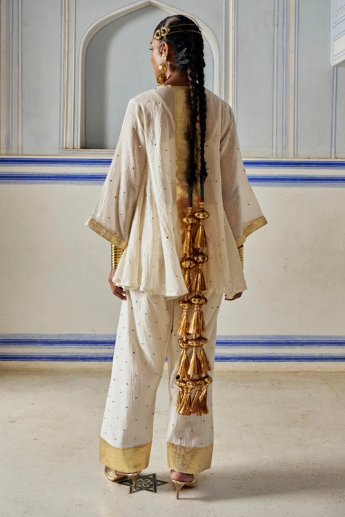 Ivory A Line Kurta with Farsi Salwar