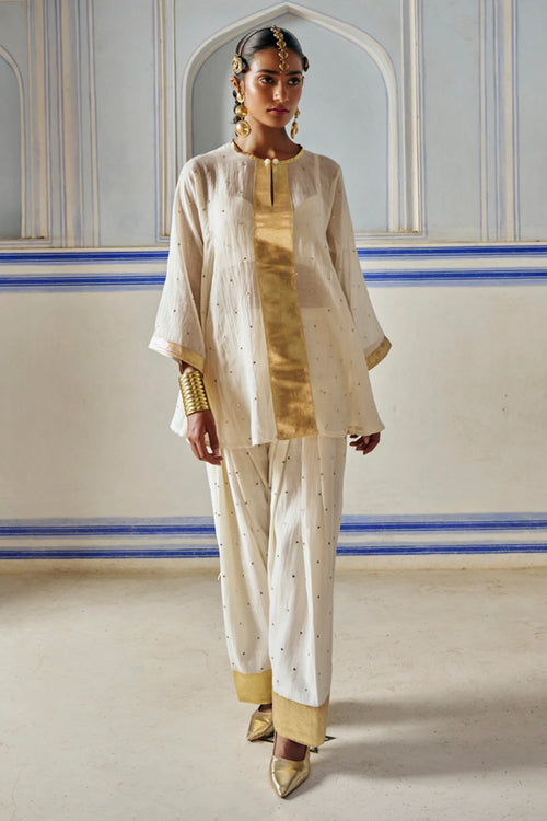 Ivory A Line Kurta with Farsi Salwar
