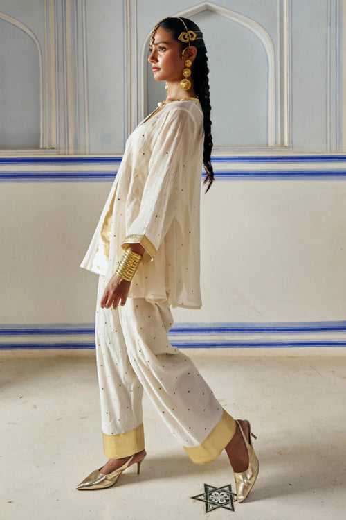 Ivory A Line Kurta with Farsi Salwar