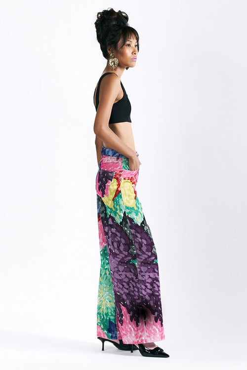 Linear Bloom Straight Trousers
