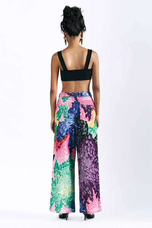 Linear Bloom Straight Trousers