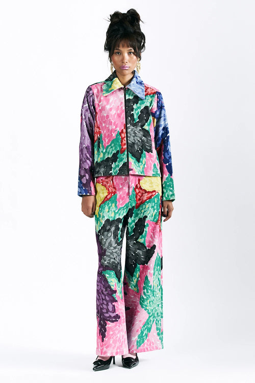 Linear Bloom Cropped Jacket