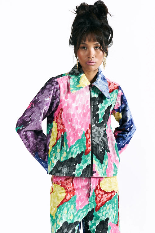 Linear Bloom Cropped Jacket