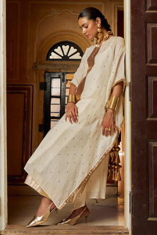 Ivory Center Line Kaaftan with Pant