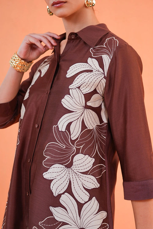 Brown Noir Tunic Set