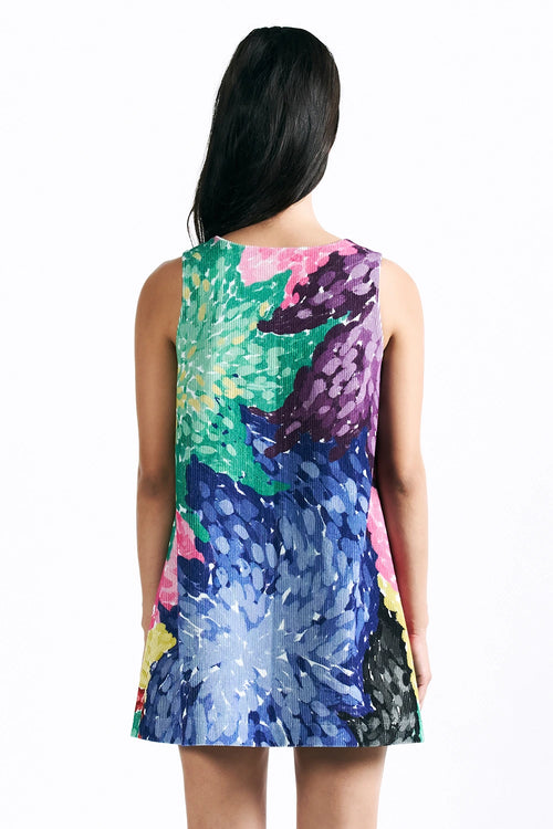 Linear Bloom Mini Dress