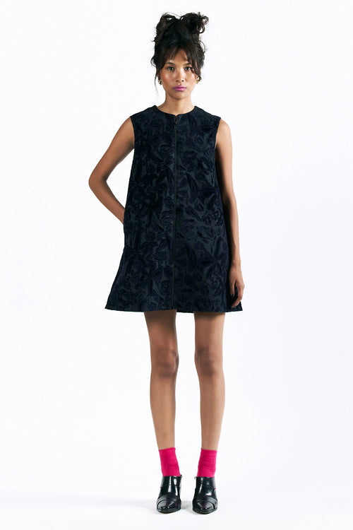 Velvet Blossom Mini Dress