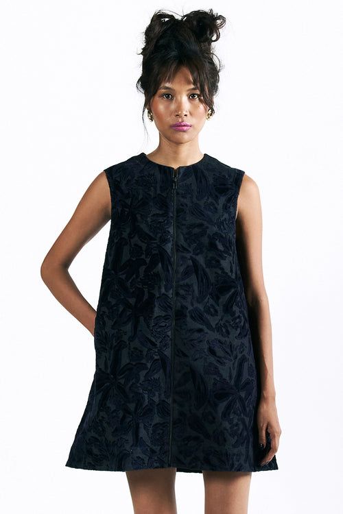 Velvet Blossom Mini Dress