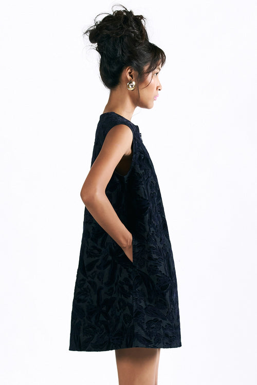 Velvet Blossom Mini Dress