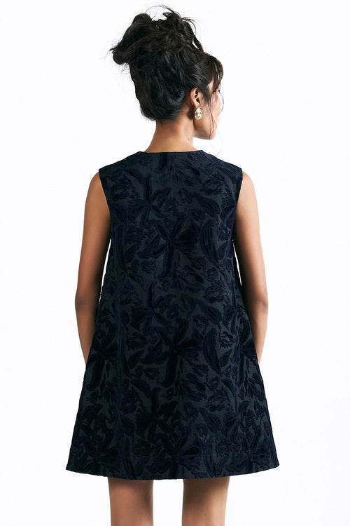 Velvet Blossom Mini Dress