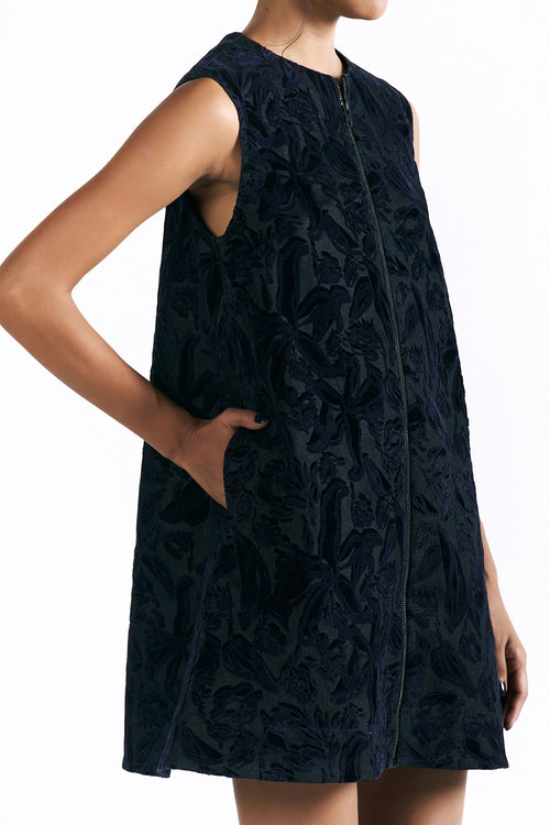 Velvet Blossom Mini Dress
