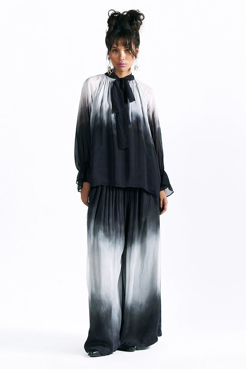 Charcoal Scarf Neck Top