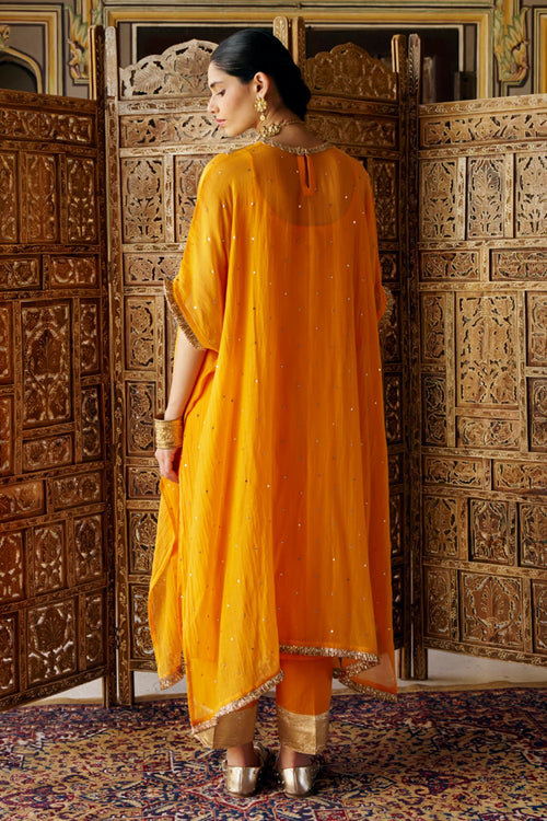 Saffron Glass Kaaftan with Pant