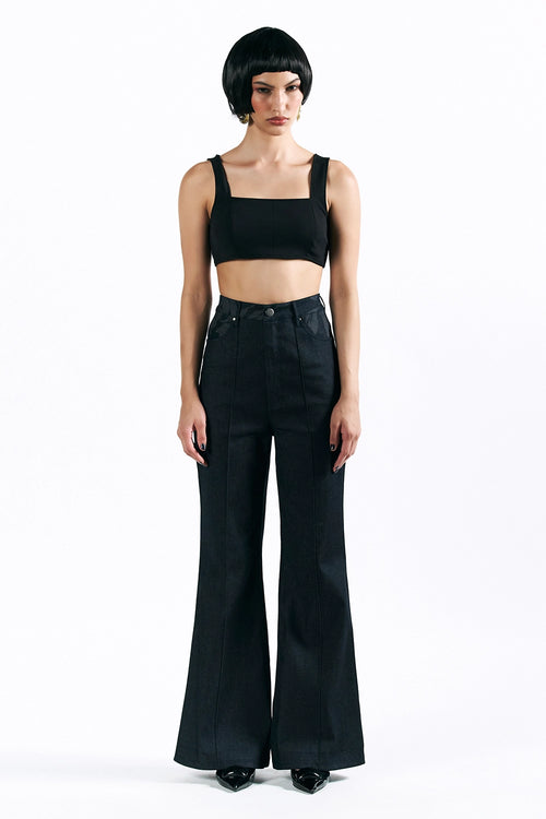 Etched Blossom Boot Cut Trousers