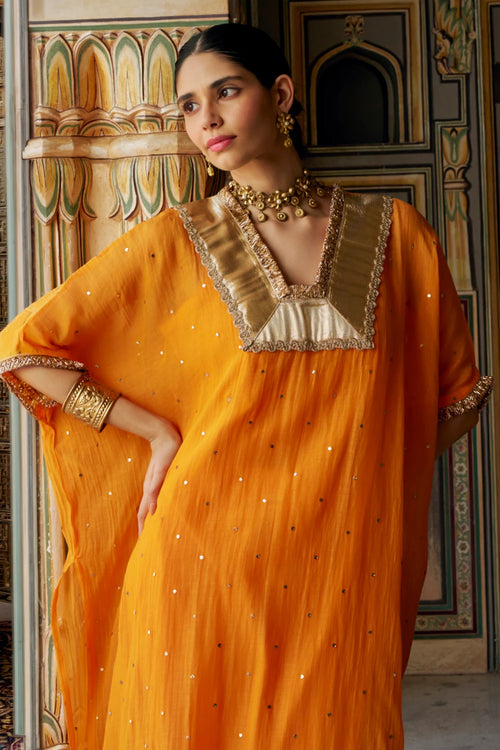 Saffron Glass Kaaftan with Pant
