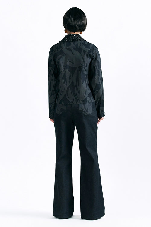 Etched Blossom Cropped Jacket