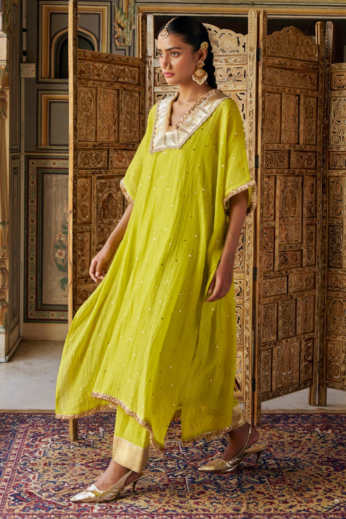 Citron Glass Kaaftan with Pant