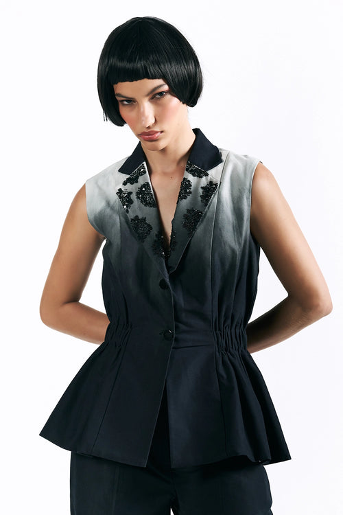 Midnight Wash Peplum Waistcoat