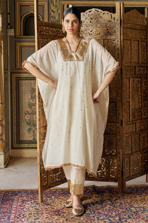 Ivory Glass Kaaftan with Pant