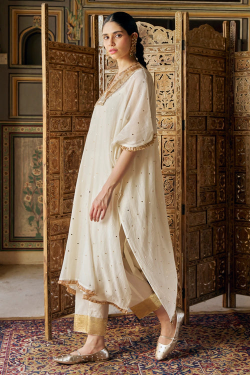 Ivory Glass Kaaftan with Pant