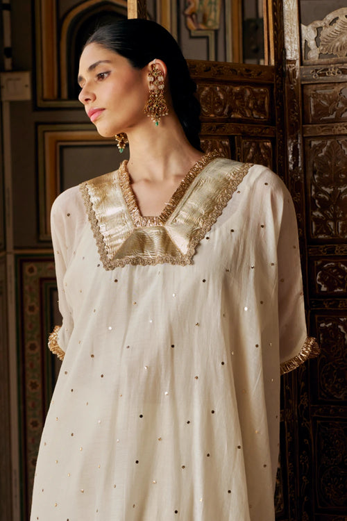Ivory Glass Kaaftan with Pant