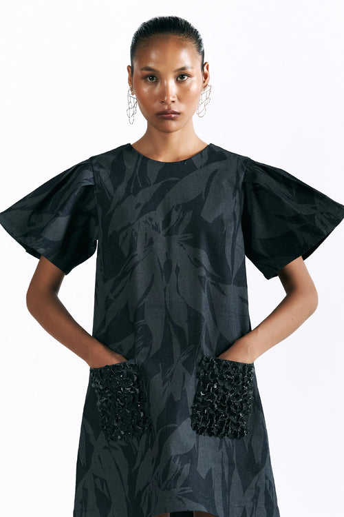 Etched Blossom Mini Dress