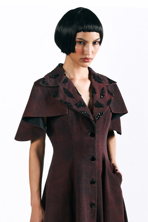 Merlot Muse Cape Dress
