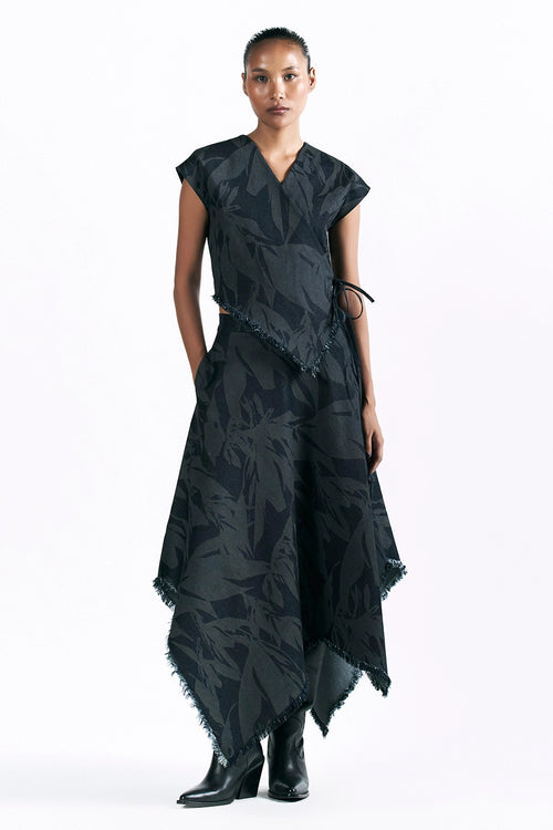 Etched Blossom Handkerchief Skirt