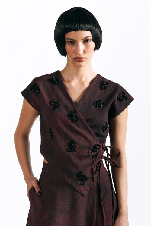 Merlot Muse Wrap Top