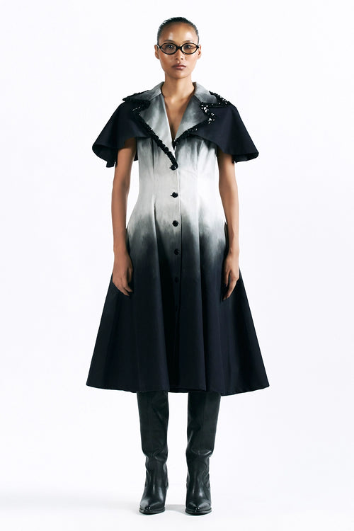 Midnight Wash Cape Dress