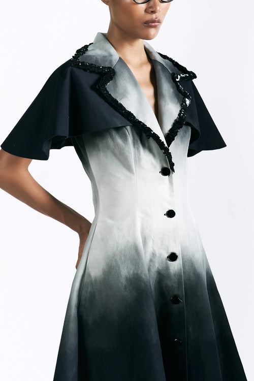 Midnight Wash Cape Dress